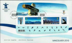 Canada scott 2366 SS Vancouver Winter Olympics FDC 2010