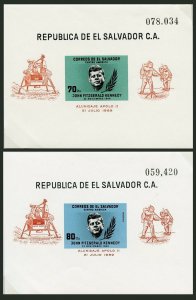 EL SALVADOR MEMORIAL JOHN F. KENNEDY APOLLO 11 SOUVENIR SHEETS (1964) MNH