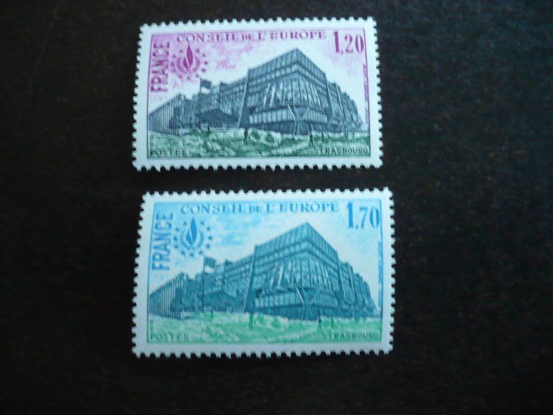 Stamps-France Council of Europe-Scott#1023-1024-Mint Never Hinged Set of 2 Stamp