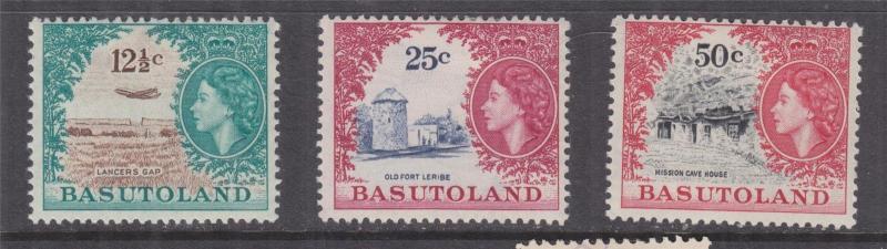 BASUTOLAND, 1961 QE, Script CA, 12 1/2c., 25c. & 50c., lhm.