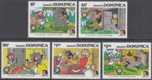 DOMINICA # 925-9 DISNEY STAMPS CELEBRATING the XMAS HOLIDAY in 1985 - PART II