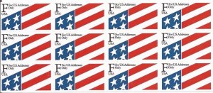 US Stamp - 1991 F Rate Flag - 12 Stamp Pane - Printed on Plastic #2522