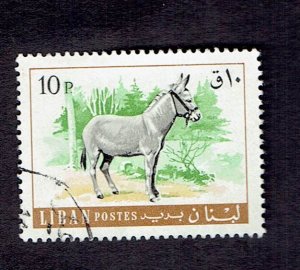LEBANON SCOTT#457 1968 10p DONKEY - USED