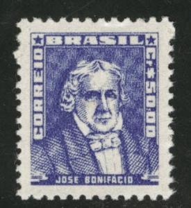 Brazil Scott 801 MH* 50cr 1959 key stamp CV $7.50