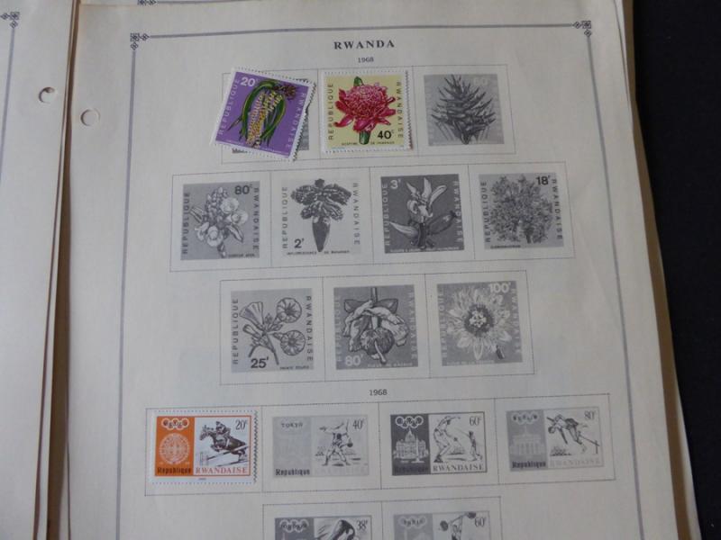 Rwanda 1962-1980  Mint/Used Stamp Collection on Scott Int Alb Pgs