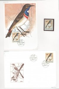 Czechoslovakia & Czech Republic 2929-2931 1994 Songbirds- 5 FDC