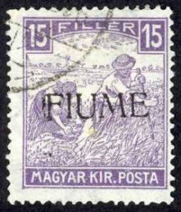 Fiume Sc# 2 Used (a) 1918 15f Hungary Overprint