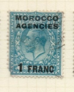 Morocco Agencies French Zone 1917-24 Issue Used 1F. Optd Surcharged NW-180605