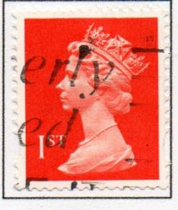 Great Britain Sc MH240 1993 1st orange red QE II  Machin Head stamp used