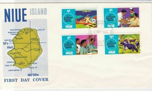 Isla Niue 1972 25th Aniversario. del Pacífico Sur Comisión Sellos FDC Cubierta ref 28567 