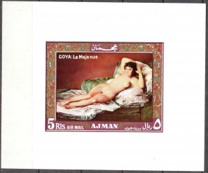 Ajman 1969 Art Paintings Goya S/S Imperf. MNH