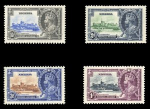 Nigeria #34-37 Cat$17.50, 1935 Silver Jubilee, set of four, hinged