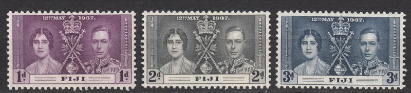 Fiji - 1937 Coronation Issue Sc## 114/116 - MLH/MH  (5584)