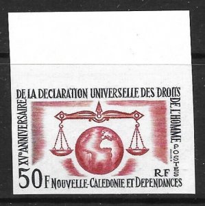 NEW CALEDONIA Sc 329 NH IMPERF ISSUE OF 1963 - HUMAN RIGHTS