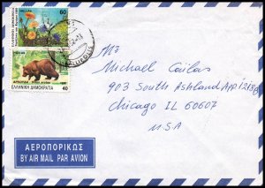 Greece to Chicago,IL 1992 Airmail Cover