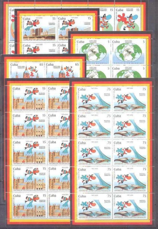 Cuba 4035-40 MNH m/s Expo-2000 SCV68.50
