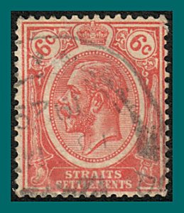 Straits Settlements 1927 George V, 6c used #189,SG229