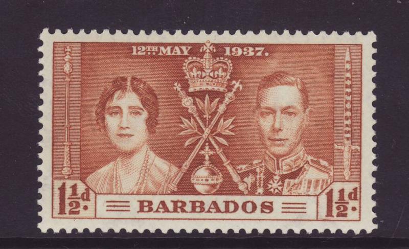 1937 Barbados 1½d Coronation Stamp Mint