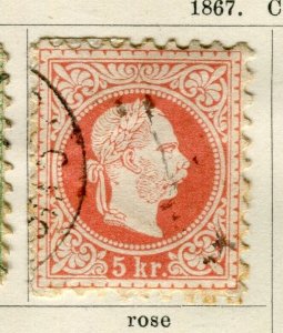 AUSTRIA; 1867 early classic F. Joseph issue fine used 5k. value