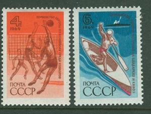 Russia #  3619-20 Volleyball / Rowing (2) Mint NH