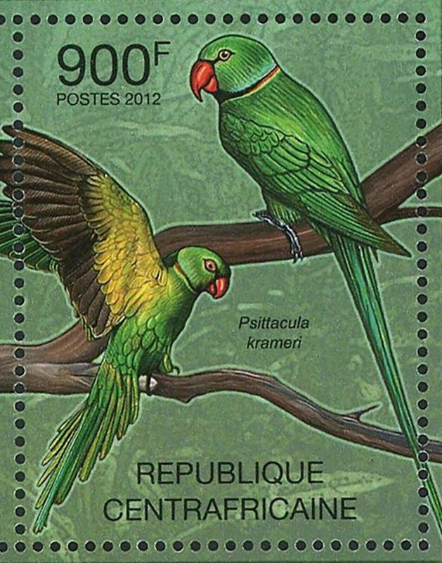 Parrots of Africa Stamp Poicephalus Meyeri Psittacula Krameri S/S MNH #3667-3670