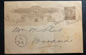 1902 Blumberg Australia Postal Stationary Postcard Cover To Woodside