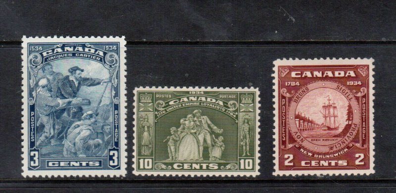 Canada #208 - #210 Extra Fine Never Hinged Set