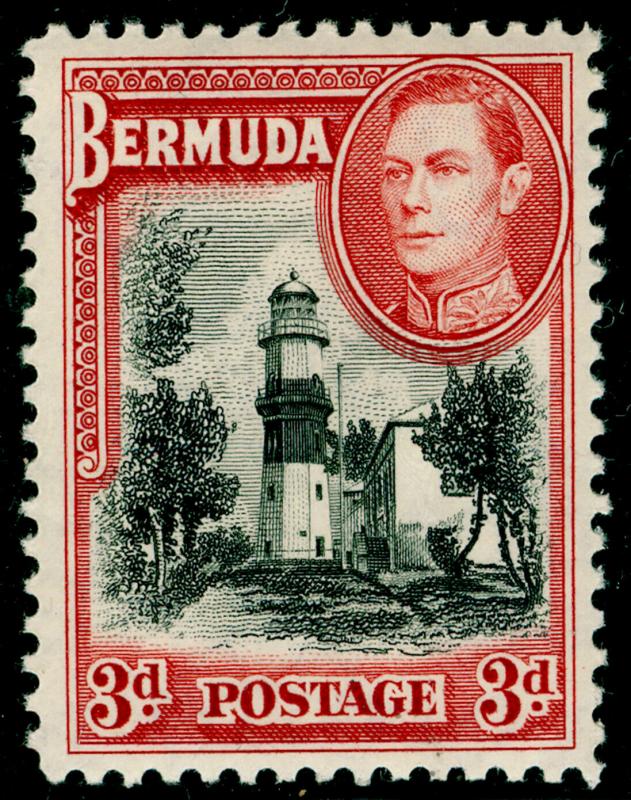 BERMUDA SG114, 3d Black & Rose Red, LH MINT. Cat £50.