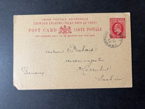 1912 Leeward Islands Postcard Cover St Johns Antigua BWI to Sachsen Germany