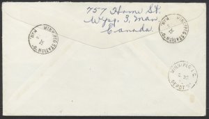 1972 Registered Cover #606p-609p Winnipeg Tagged Christmas Set