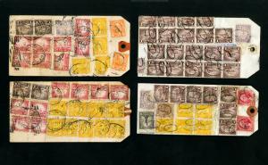 US Stamp 1920's Bank Registry Tags with tied issues Rare offer