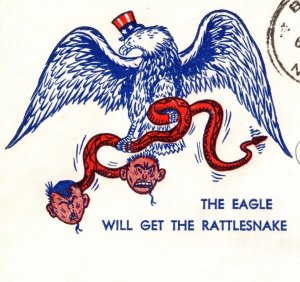 WWII PATRIOTIC Hitler Tojo Snakes Eagle Buffalo NY 1942 Cover ZH