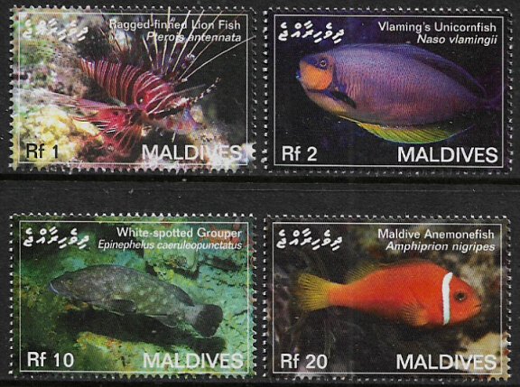 Maldive Is #2909-12 MNH Set - Marine Life - Fish