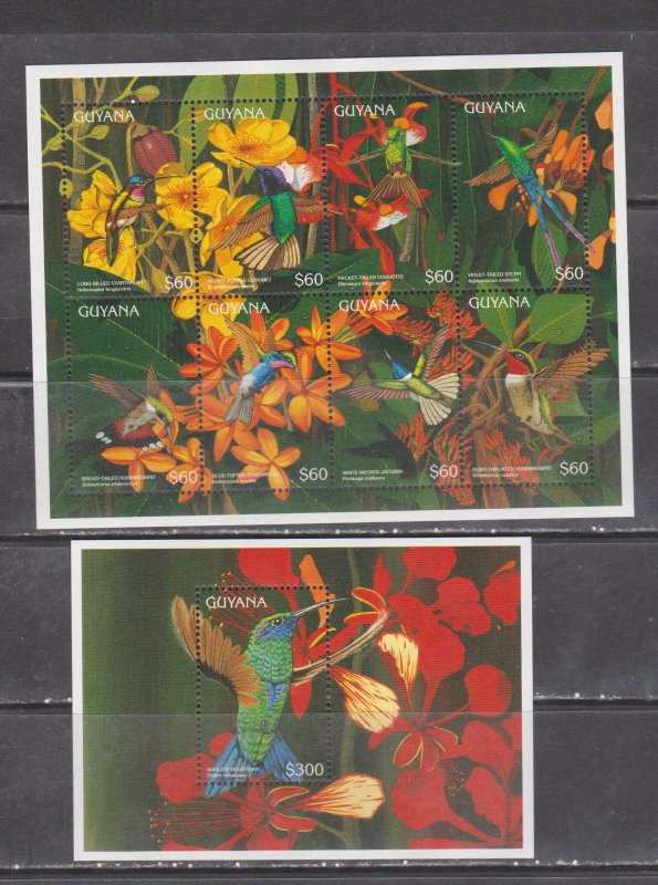 1996 Guyana birds hummingbirds klb+s/s MNH 145