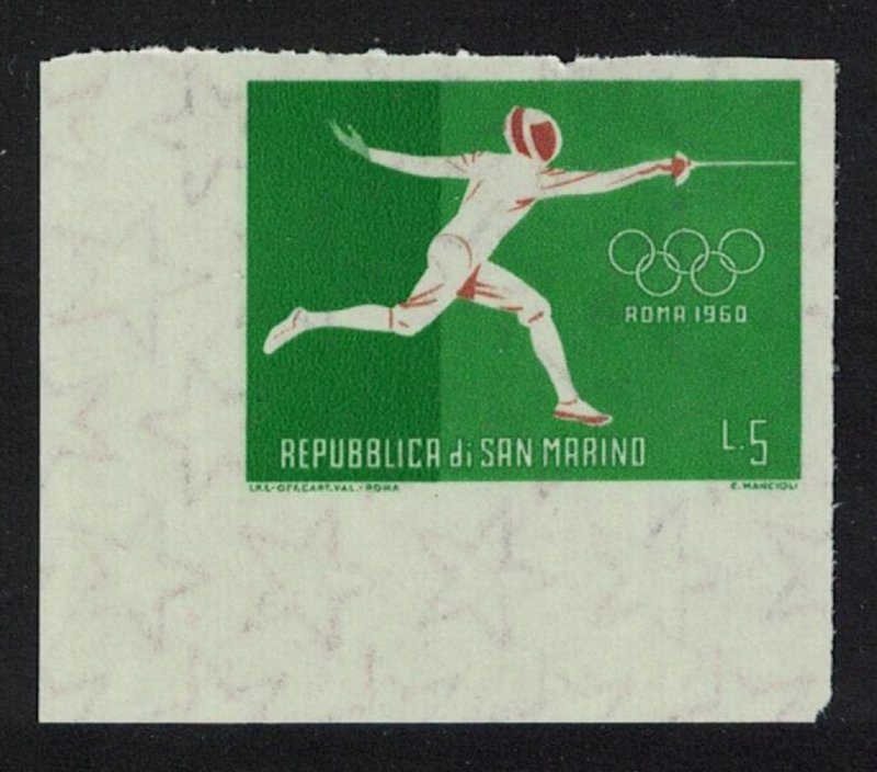 San Marino Fencing Olympic Games 1960 Imperf SG#MS616-1 MI#675 CV£3.25