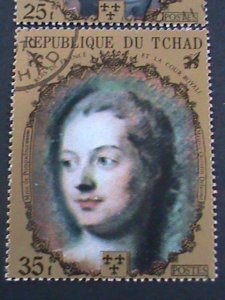 Chad Stamp: 1971-3-SC#232A//233J- Portraits of French Royalty CTO Stamp set#1