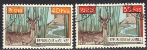 GUINEA SC# 217-18  **USED** 1961   40fr+50fr  SEE SCAN