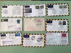 Airmail flight cover mixed world 9 items  Ref A1473