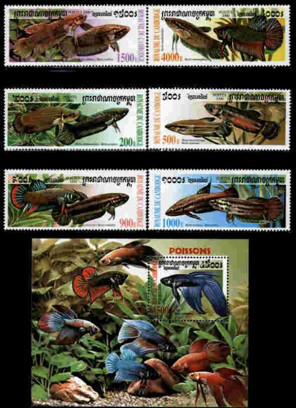 2000	Cambodge 	fish marine life set+s/s MNH	161