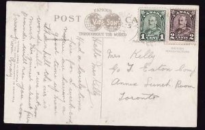 Canada-cover  #11100 - 1c + 2c KGV arch - York County - Gormley, Ont single brok