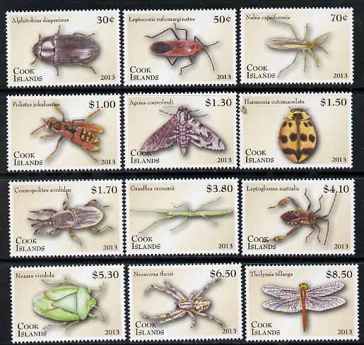 Cook Islands 2013 Entomology definitive set of 12 values ...