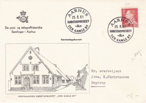 Denmark 1961 Houses Illustrated AARHUS Cancels Stamp Cover to Hoptrup Ref 45690