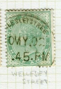 INDIA; POSTMARK fine used cancel on QV issue, Wellesley Street