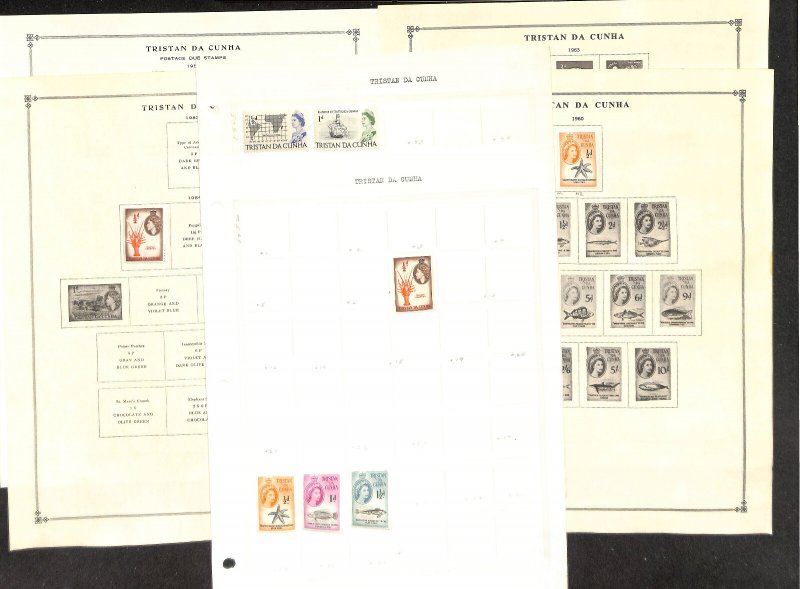 Tristan Da Cunha Stamp Collection on 16 Scott International Page, 1952-1986 (BF)