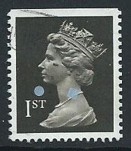 GB Machin 1st  QE II  SG 1452 VFU  Booklet top imperf