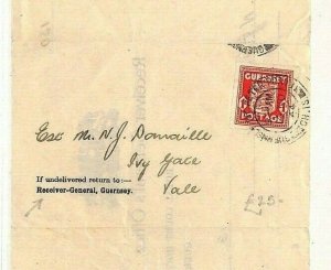 GB WW2 CHANNEL ISLANDS Cover GUERNSEY *Receiver-General Office* 1944 Letter PP23 