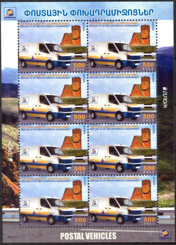 Armenia / Karabakh 2013 Europa CEPT Post Van Cars Sheet MNH**