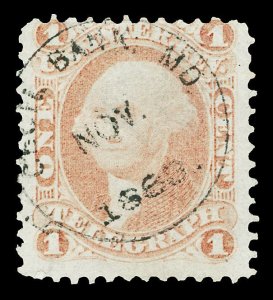 Scott R4c 1c Telegraph Used Fine Hand Cancel Cat $20