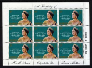 SOLOMON ISLANDS QE II 1980 Queen Mother 80th Birthday Mini-Sheet SG 421 MNH