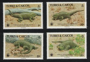 Turks and Caicos WWF Ground Iguana 4v 1986 MNH SC#710-713 SG#888-891 MI#777-780